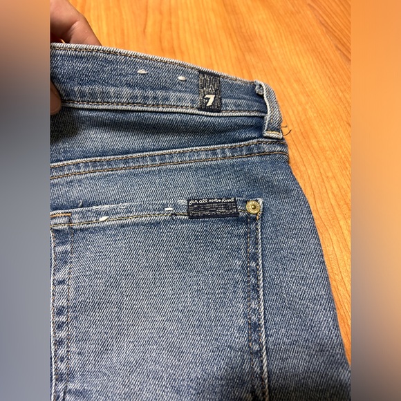 7 For All Mankind Jeans High Waist Ankle Skinny Silver Stripe Size 30 - Picture 11 of 13